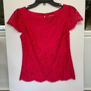 Cassis Lace Scalloped Boatneck Top